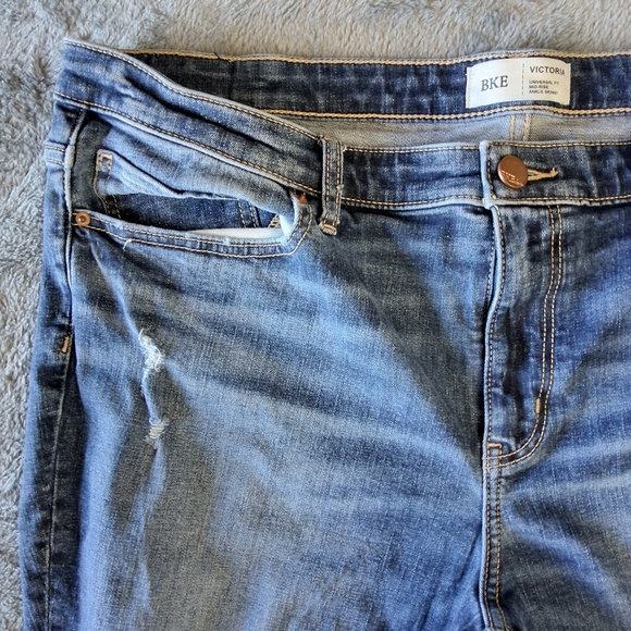 BKE Jeans Womens Size 38 Victoria Universal Fit Mid Rise Ankle Skinny Distressed - Picture 5 of 15